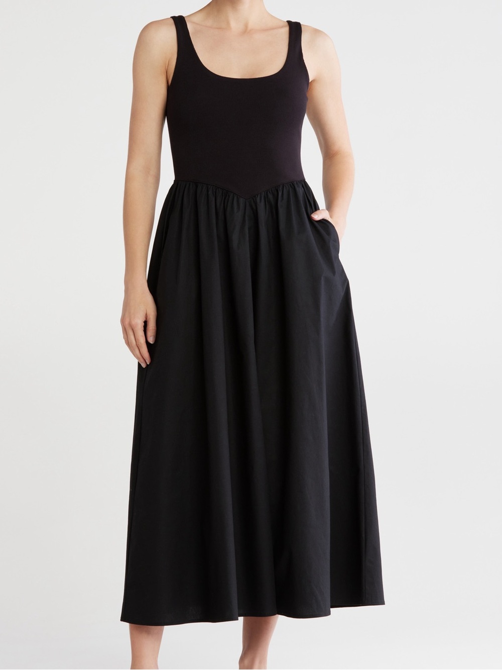 Melrose and Market Black Tank Midi Dress - size small